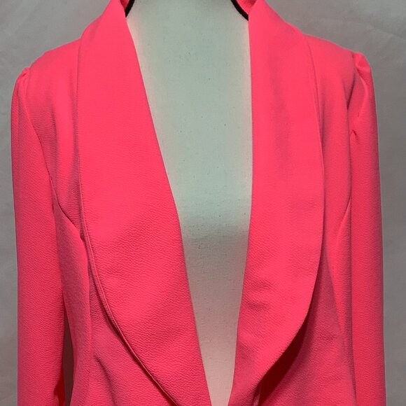 HEIMISH USA- NWOT NEON PINK STRETCHY OPEN BLAZER SIZE LARGE - Picture 1 of 6
